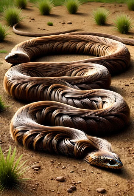 (photorealistic), no human, grassland, brown snake, made of w00kiee, (masterpiece), score_9