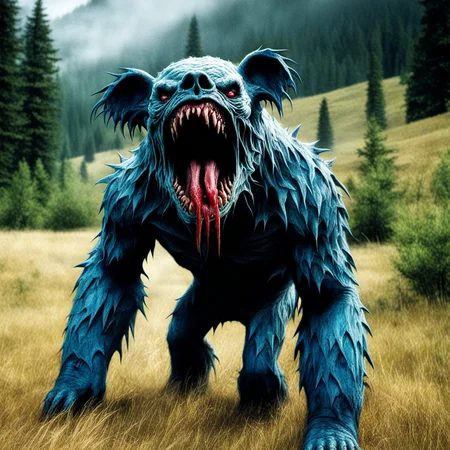 <lora:fx-monsters-xl-mrey-nocap:1> screaming creature