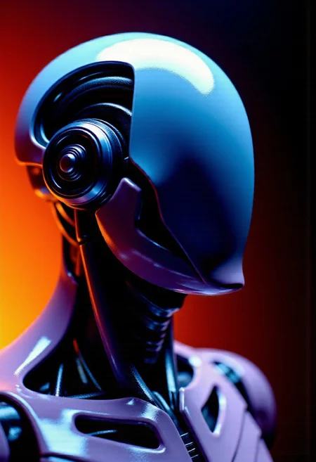 faceless android in the style of ckfa. Modular humanoid design. Future AI robot.
Fractals and bokeh swirl in brilliant shades of blue, purple and red. burned colors glowing with orange heat. Bands of white light dash across the canvas. High saturation and contrast. sharp lines come into focus.
high-contrast palette, highly detailed, cinematic quality, modern art, timeless feeling || DarkAtmosCE style, vantablack, Rembrandt Lighting style, partially covered in shadows, Chiaroscuro Lighting Style, Covered in shadows