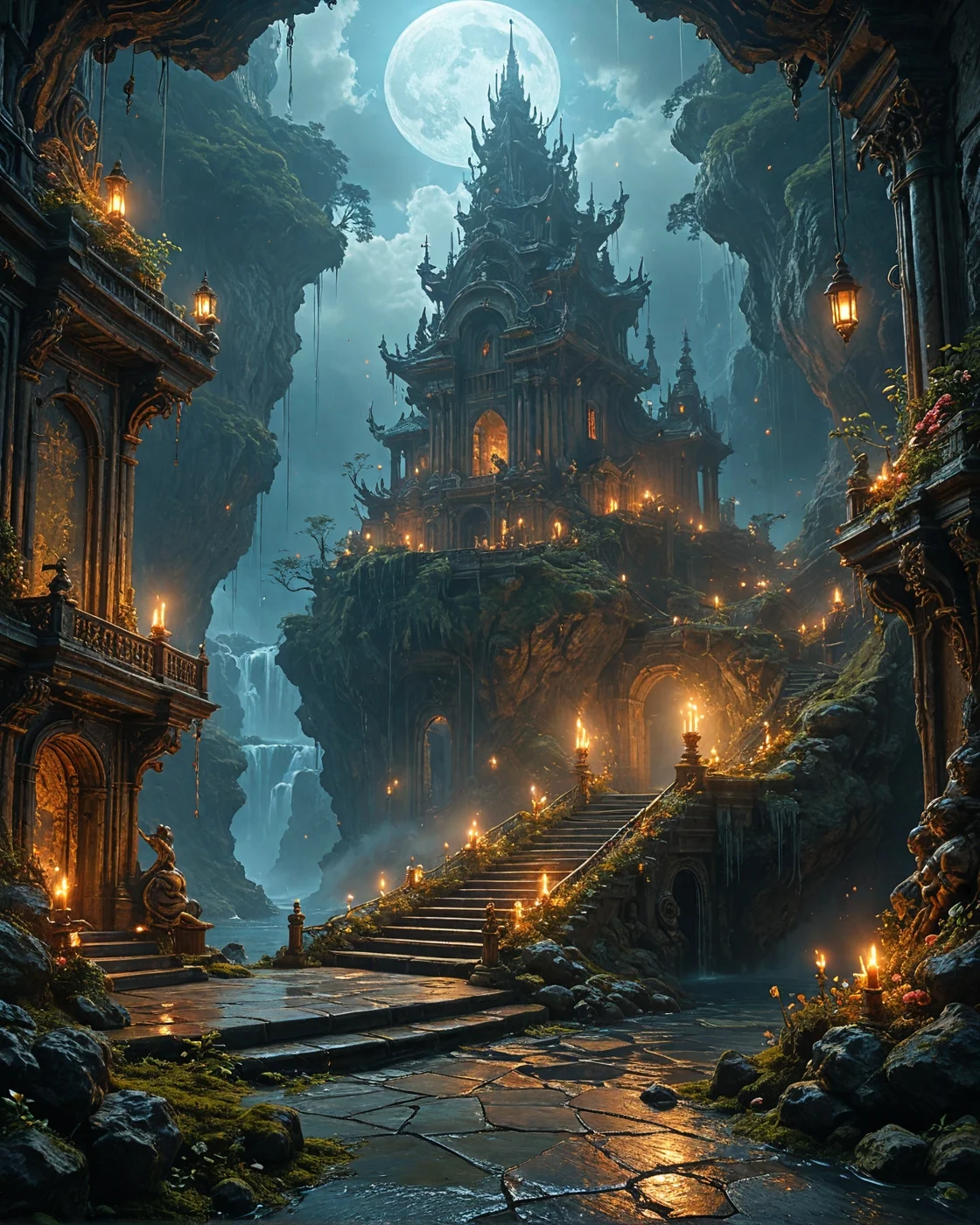 Japanese Spirits: Yūrei, meteorite-fragment outpost with,
moonlit-moss carpets, Cyberpunk graphene circuits, liquid-metal staircases in, acid-lake archipelago, Elemental Fusion lava/ice hybrids style, dark-energy pulse shockwaves,
<lora:tbh124-sdxl:0.15> style of Jean-Antoine Watteau,
<lora:tbh129-sdxl:0.15> style of Michael Cheval,
<lora:Sinozick:0.15>,
<lora:add-detail-xl:0.7>,
<lora:aidmaMJ6.1_v0.5_2:0.3> aidmamj6.1,
<lora:Flux-XL_Scenery:0.15> flux-scenery,
<lora:Flux-style-xl-lora:0.15> flux-style,
8K resolution, ultra-detailed cinematic composition, contemporary concept art style, volumetric magical atmosphere with ethereal glow, rich complementary color palette, vivid gradients and chiaroscuro contrast, dynamic perspective with layered depth of field, inspiring awe-inspiring mood, Unreal Engine 5 render quality, intricate textures, flawless anatomy, rule of thirds composition, luminous highlights, surreal ambiance, award-winning illustration, harmonious balance of light and shadow, photorealistic details, ArtStation trending, chromatic accents, nostalgic futurism, dreamlike serenity, bold creativity, professional finish, sharp focus, ambient background, fascinating dynamic motion,, Baroque art style, dynamic composition, dramatic lighting, rich colors, intricate details, professional-grade execution, captures the grandeur and theatricality of the Baroque period