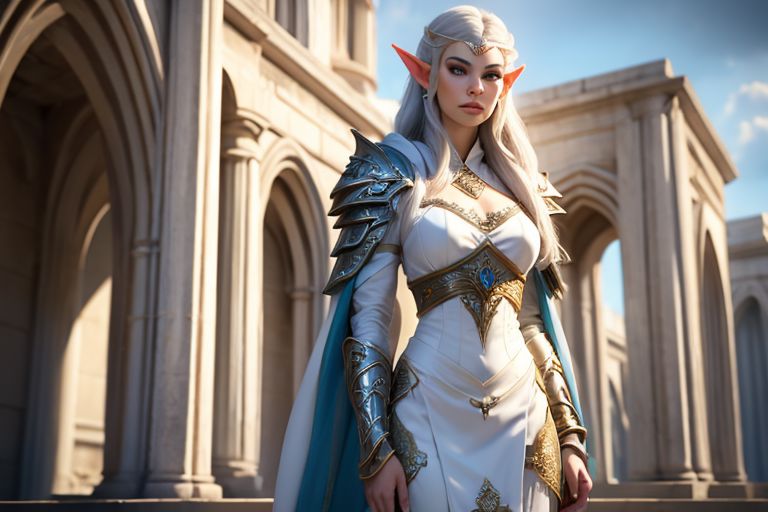 (masterpiece, best quality), a female elf warrior, standing, commanding, in front of elven army, weapons, <lora:ElvenArmor:0.7> ElAr, white dress, armor, ornate, intricate details, cinematic lighting, professional lighting, 8k ultra detailed, <lora:Numenor:0.7> Numenor, sky, background, outdoor, hyper realism