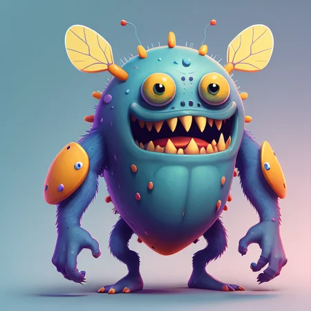 Fantz cartoon monster|bee design, , ultra detailed, random colors, <lora:Small_Mostersv2:0.8>
