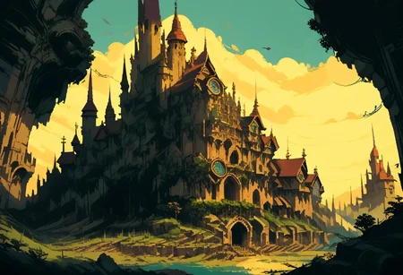 score_9, score_8_up, score_7_up, score_6_up, SFW, <lora:d3p1x3lXLP:1> d3p1x3l, PRSNL_3_1, pixel art, scenery, detailed castle, fantasy castle, sunrise, seen through trees,