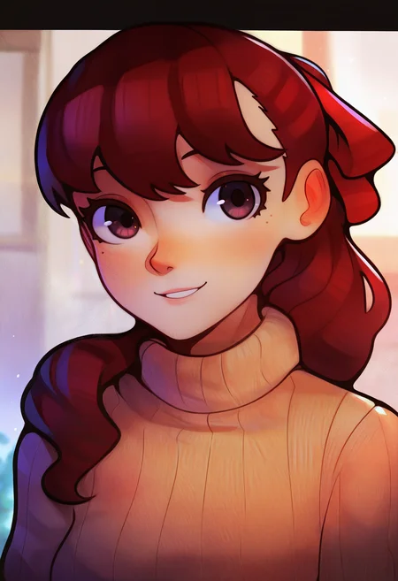 1girl, solo, yoshizawa kasumi, letterboxed, portrait, sweater, looking at viewer, happy,
masterpiece, best quality, <lora:fluffydango-guy90-Illust-Lycorisv1:1> flufngo
