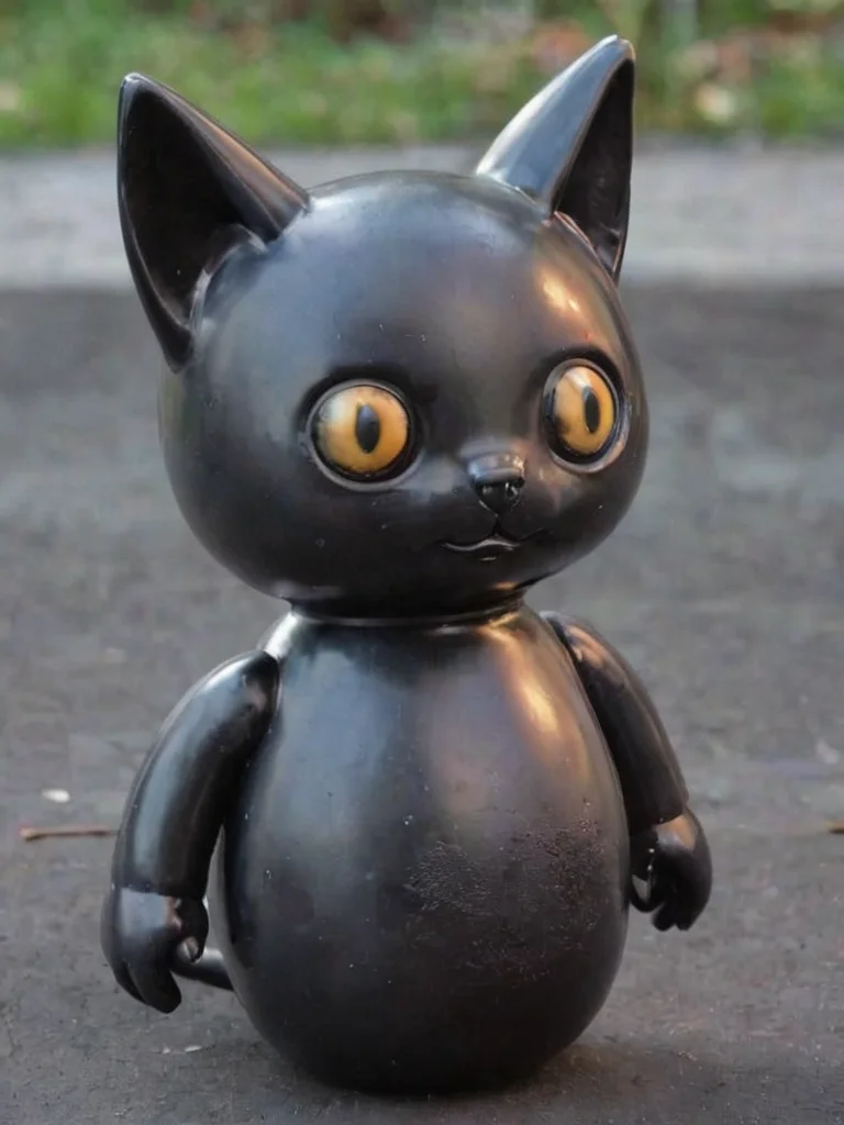 wrnoultx, of the eastern country, may-bee made out of rubber latex that looks like a cat doll, but beauty lies within, deep shadows, <lora:- SDXL - wrnoultx_rubber_coating_V1.0:1> <lora:- SDXL - n-eeyblch_eye_bleach_V1.0:0.5>