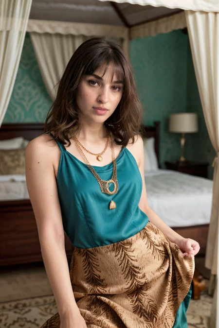 <lora:LCM_LoRA_Weights_SD15:1>,<lora:detail_slider_v4:1.2>,(sophisticated 28year old adult woman,cameltoe:1.3, Extremely muscular body build, extra long dark green Hairs, curtain bangs haircut, (necklace:1.2)), italian, mocha skin, wearing a tiger print shirt, flared skirt, designer heels, black eyeshadow,blush, carrying a designer handbag, set in a boudoir, lavishly decorated with silk drapes, a four-poster bed with embroidered canopy, plush cushions scattered around, ornate vanity with a large mirror, a faint scent of perfume in the air ,(full body:1.3),(full shot:1.3),(wide shot:1.3),(full body portrait:1.3),from the side:1.1,microscopic photography, magnified, molecular, unseen worlds revealed, scientific exploration, capturing molecular details, professional imaging techniques, precise focusing, revealing hidden beauty, scientific discovery, artistic interpretation, nano scale, revealing the wonders of the unseen,