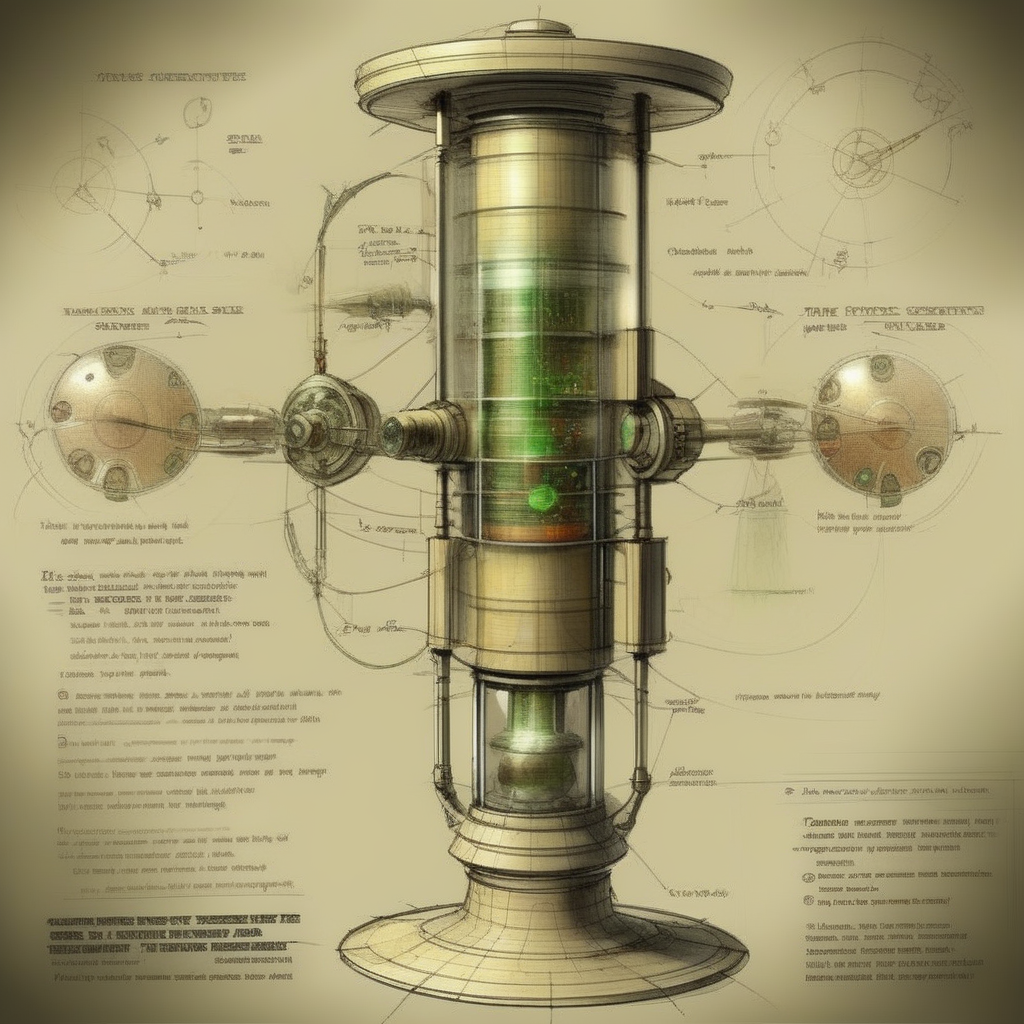 futscribe futuristic particle generator, time machine technical sketch<lora:futscribe:1>