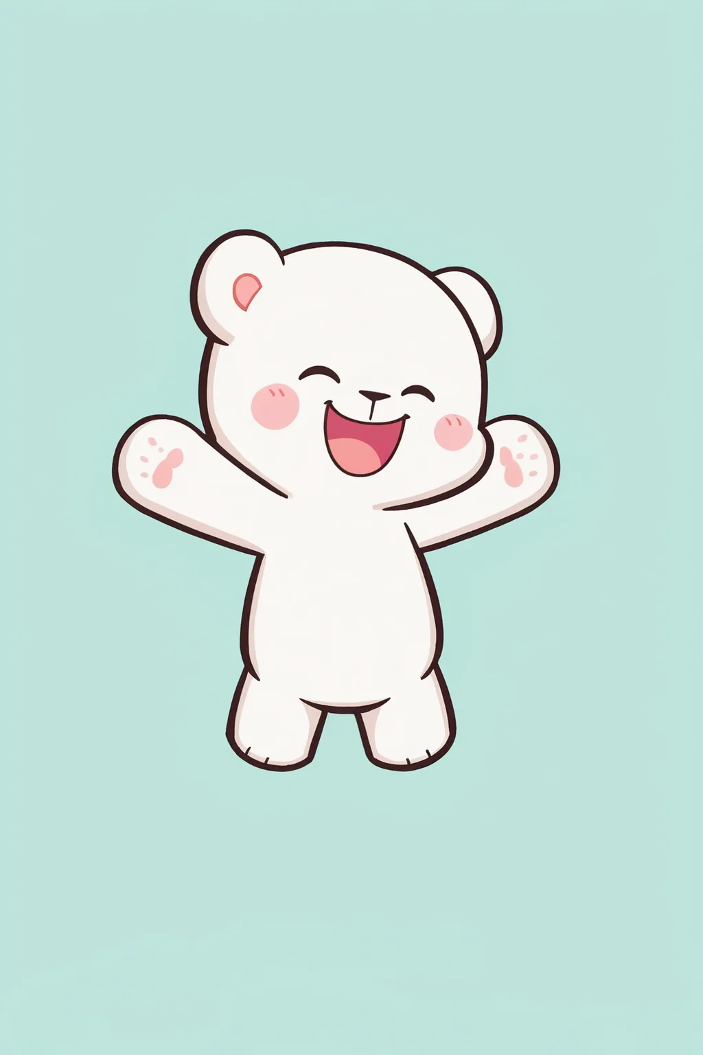 zPDXL,  <lora:Character_Milk_and_Mocha:1>, milk (white bear), simple background, happy