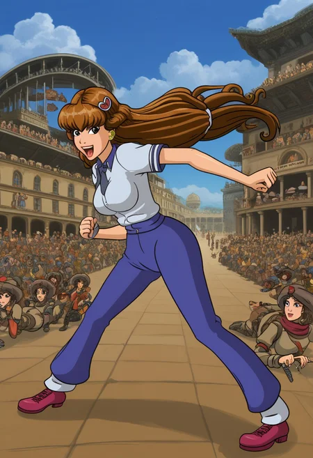 happy girl, random_combat_action_pose (4K4BUR5TYL3)