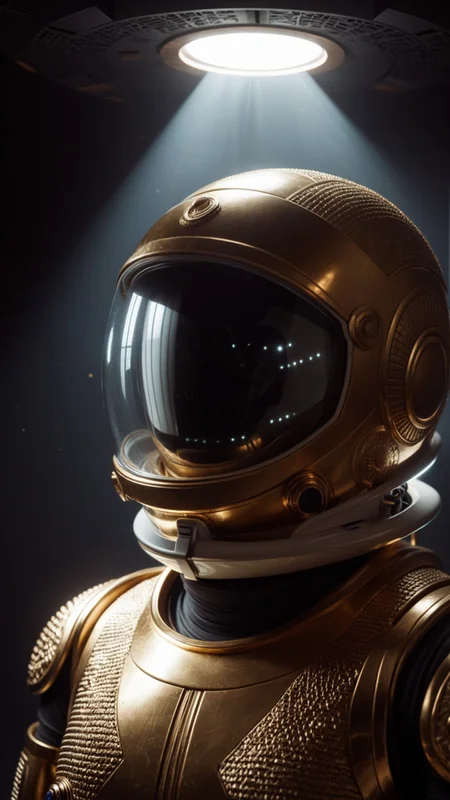 <lora:pmg_001:1> (pmg style:1.2), (astronaut:1.15), (gold armor:1.15), (Arabic patterns:1.15), sci-fi, lunar surface, domed minarets, medium shot, backlighting, dramatic shadows, futuristic,
score_9, score_8_up, score_7_up, score_6_up, score_5_up, score_4_up