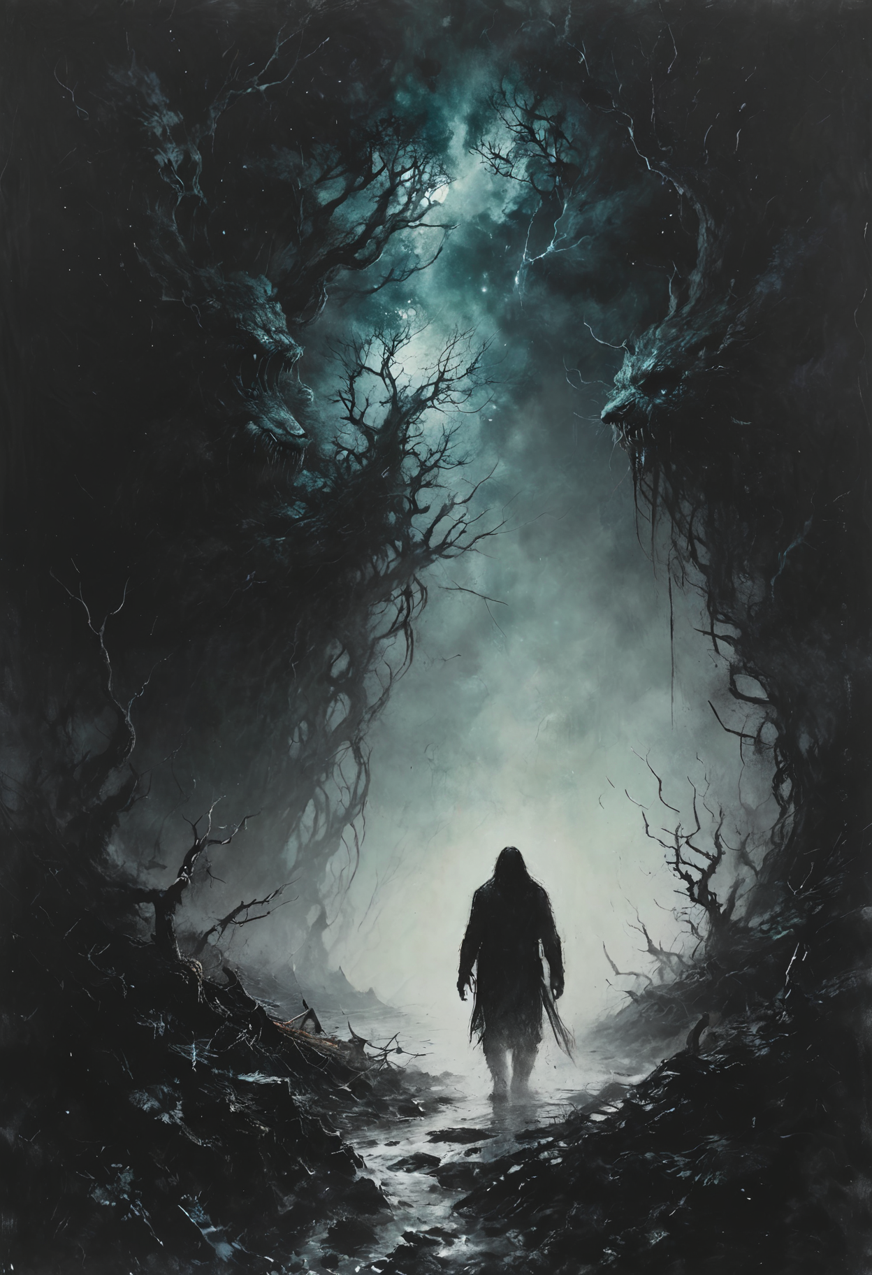 (masterpiece, best quality, hyper detailed, ultra realistic, 32k, RAW photo), masterful painting in the style of Anders Zorn | Marco Mazzoni | Yuri Ivanovich, Todd McFarlane, oil on canvas, perfect composition and chiaroscuro by Rembrandt, concept art by Mariusz Lewandowski, by Louis Aston Knight, by Karine Eibatova, by John Howe, by Jessica Rossier, by JarosÅaw JaÅnikowski, by Inessa Garmash, by HenriÃ«tte Ronner-Knip, by Harumi Hironaka,famous artwork inspired by (warren mahy:1.2) and (julie baroh:1.2) and (jim pavelec:1.1) and (warren mahy:1.1), detailed expressive eyes, fantasy style, deep in the crystalline caverns of planet "quizznof secundus" roams a silicon-based life form, the "daring cloudsnap", shown here as it is emerging from its tunnel lair in the vibrant, gemstone-studded walls of the underground flimjorgle, this creature is covered in crystalline robgoffler arranged in beautiful fractal patterns, reflecting the iridescent glow of the bioluminescent fungi around it, one should watch out for its dangerous resiliforged tail <lora:Desolation:0.8> <lora:add-detail-xl:0.8>