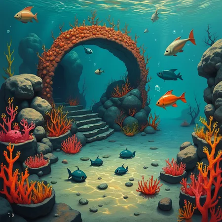 score_9, score_8_up, score_7_up, score_6_up, comic, The underwater world was a realm of vibrant colors and eerie silence, where schools of fish danced through the coral reefs. Ancient shipwrecks lay forgotten on the ocean floor, their treasures guarded by the creatures of the deep., highly detailed <lora:ponys-dream:.9>