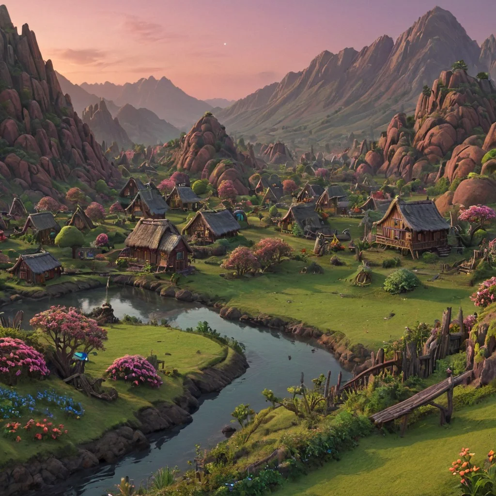 *snoo* *village* novuschroma46 style alienlandscapeslora maidrauh_2