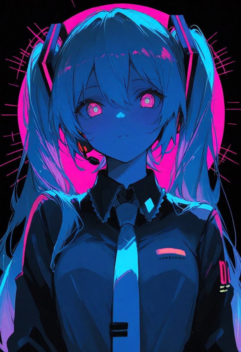 score_9, score_8_up, score_7_up, score_6_up,
Hatsune Miku,limited palette,black background,colorful,vibrant,glowing outline,neon,blacklight,looking at viewer, masterpiece, very aesthetic, pink sphere on background