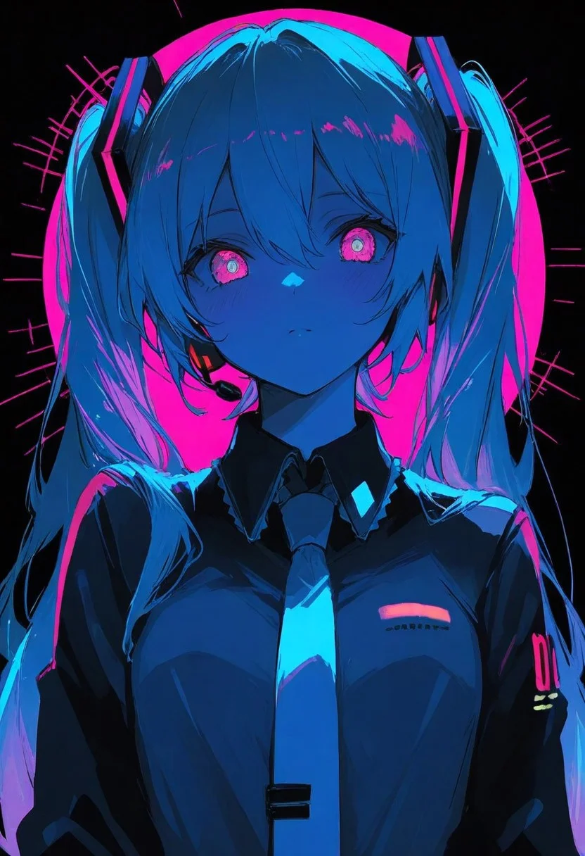 score_9, score_8_up, score_7_up, score_6_up,
Hatsune Miku,limited palette,black background,colorful,vibrant,glowing outline,neon,blacklight,looking at viewer, masterpiece, very aesthetic, pink sphere on background