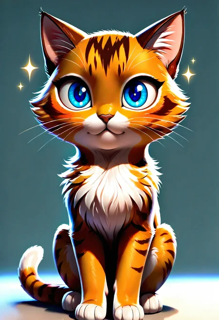 masterpiece, best quality, solo, looking at viewer, blue eyes, simple background, closed mouth, full body, no humans, sparkle, :3, animal, cat, animal focus, whiskers ,<lora:C3CitronNAI:1.0>,