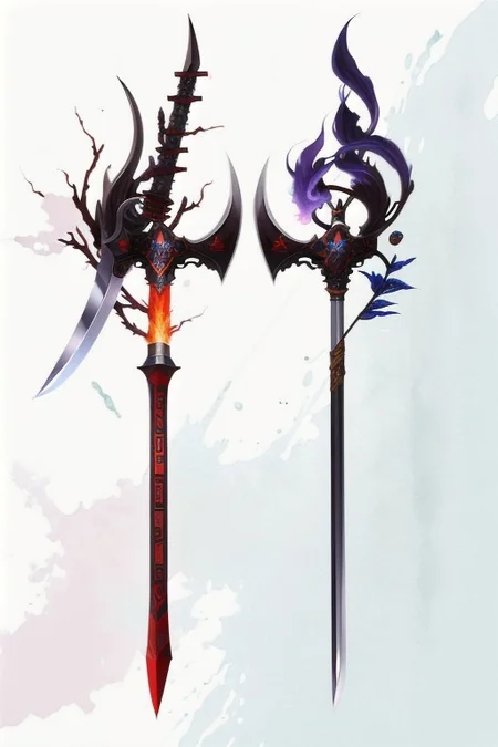 Shengbiao, A type of Chinese halberd, halberd, chinese weapon, that featured a hook at the end of the blade, medieval looking weapon, 1 halberd,