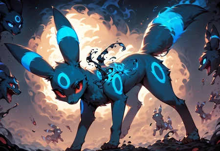 score_9, score_8_up, score_7_up, masterpiece, best quality, newest, absurdres, highres, oil painting,

umbreon, stance, feral,blue glowing tattoo, raised leg, rimlighting, fur

 gloomy colors, dark aura, horror, dark magic,  duel, magical duel,