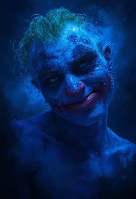 Indigo Deep Blue Hue Joker profile, Vibrant Glow