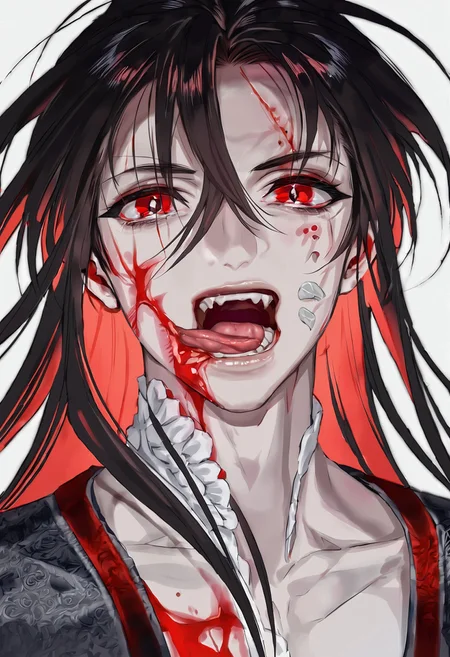 masterpiece, best quality,
1011ta fashion
1boy, black hair, solo, blood, red eyes, tongue, teeth, open mouth, long hair, blood on face, close-up, <lora:foomXLlokr8f-000184:1>