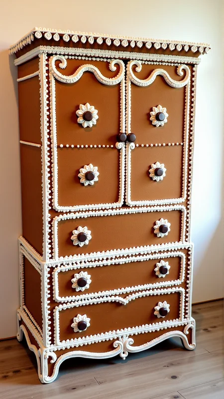 GingerbreadStyle and made entirely out of gingerbread and frosting, a dresser
<lora:GingerbreadStyleFlux:0.9>