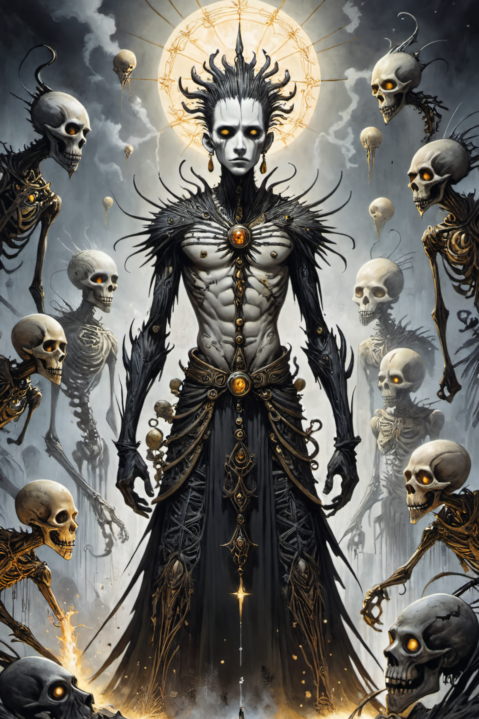 breathtaking illustration in the style of gris grimly and clive barker,sparks fear and imagination in the viewer,masterpiece,intricately detailed,awe inspiring, . award-winning, professional, highly detailed