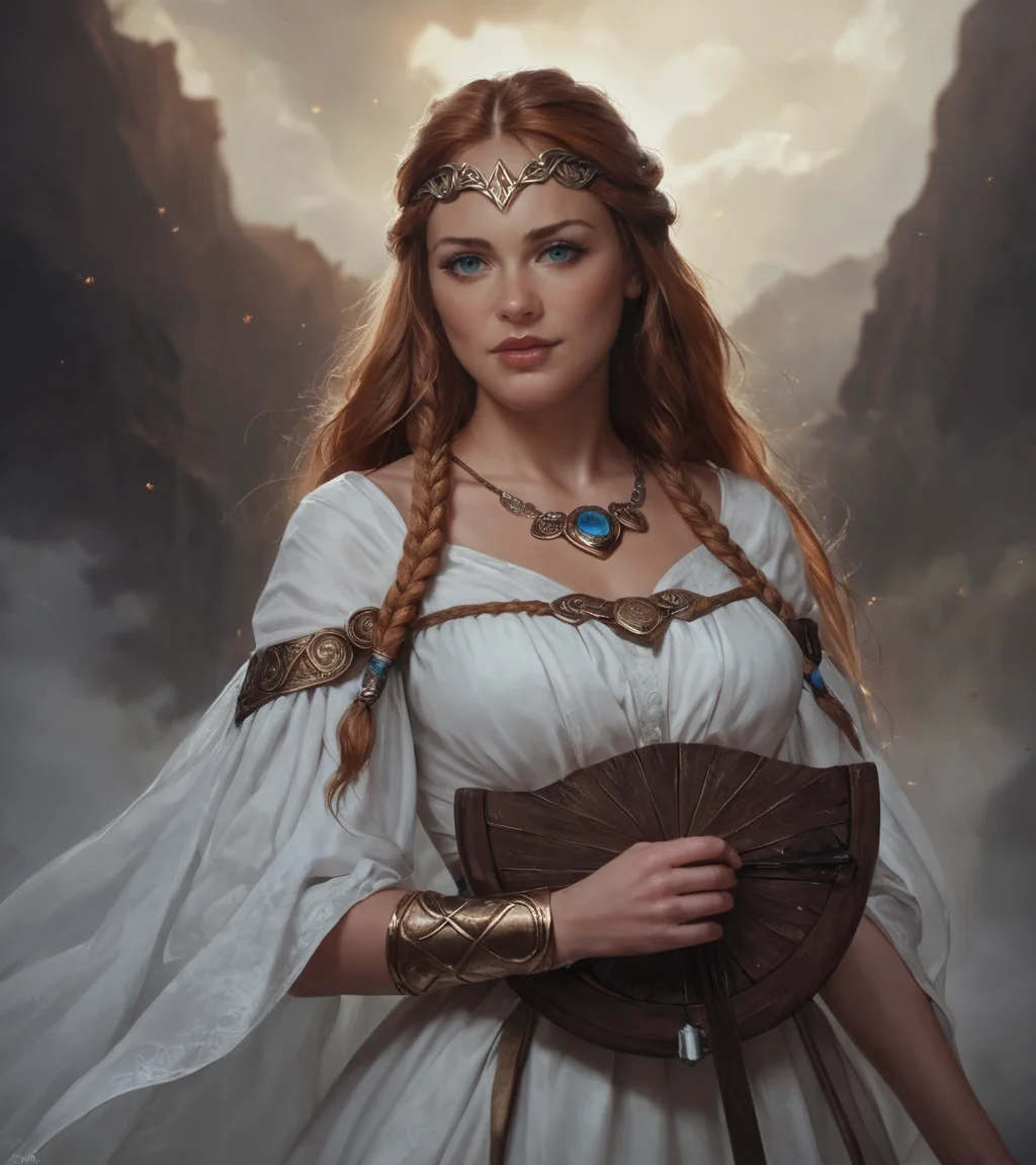 score_9, score_8_up, score_7_up, score_6_up, zPDXL, graceful Norse goddess of healing, Eir exudes serenity, clad in ethereal robes and holding a soothing elixir, embodying the calming essence of recuperation, magnificent background,realistic, realism, highly detailed, perfect quality, high quality, photorealistic, <lora:Concept Art Twilight Style SDXL_LoRA_Pony Diffusion V6 XL:0.8>, <lora:sinfully_stylish_SDXL>