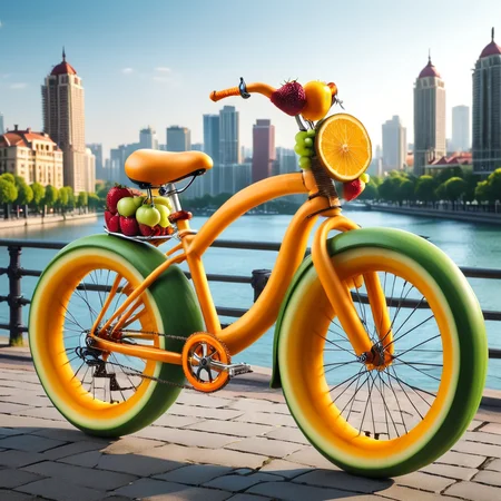 fruity,bicicle, city backround,
<lora:Fruit_world_XL25:0.8>