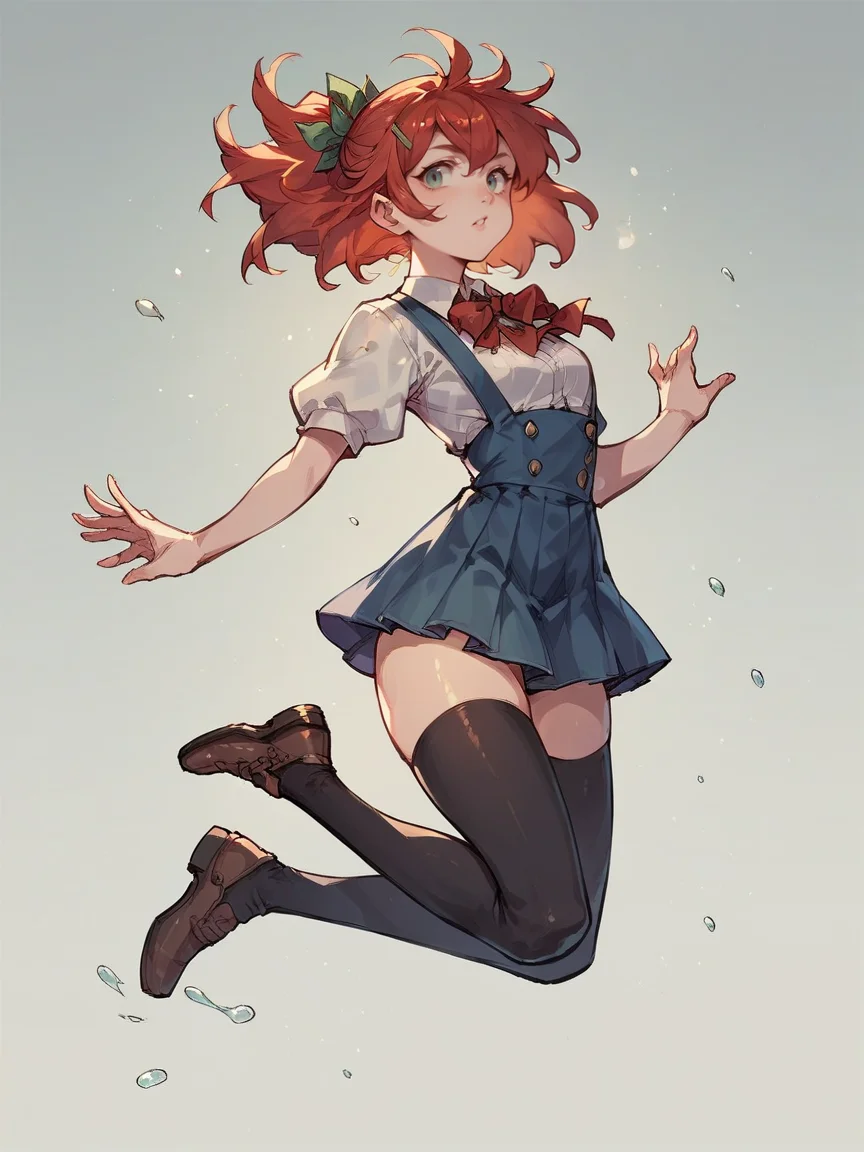 score_9, score_8_up, score_7_up, score_6_up, score_5_up,  <lora:jumpXLP:0.7> jump, jumping, 1girl, thighhighs,