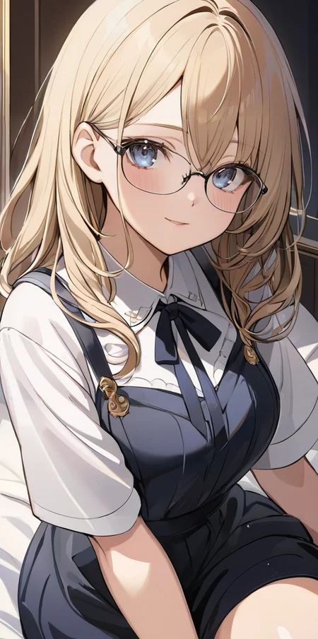 masterpiece,ultra-detailed,best quality,8K,illustration,cute face,clean skin ,shiny hair,girl,ultra-detailed-eyes,<lora:add-detail-xl:1> , <lora:glasses_XL_V1.1:1> glasses