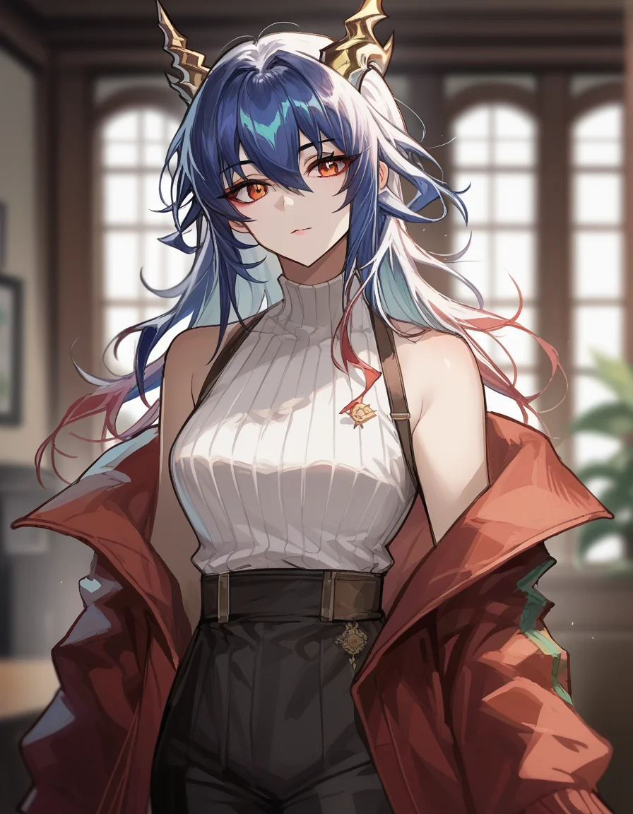 score_9, score_8_up, score_7_up, source_anime, solo, 1girl, blurred background, indoors, remsrar, Kigurumi, dragon, <lora:remsrar:0.9>