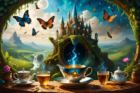 <lora:xl_more_art-full_v1:0.7>, (best quality:1.5), (hyperrealism:1.3), (intricate emotional details:1.5), 8k, 4k, detailed digital illustration of [Wizard's tea turns thoughts into butterflies:Cosmic clockwork orchestrates celestial symphony:0.6],<lora:EnvyBetterHiresFixXL01:0.7>, <lora:add-detail-xl:0.7>,  <lora:NicolaSamori:1>, <lora:Dreamyvibes artstyle SDXL - Trigger with dreamyvibes artstyle:0.7> Dreamyvibes Artstyle