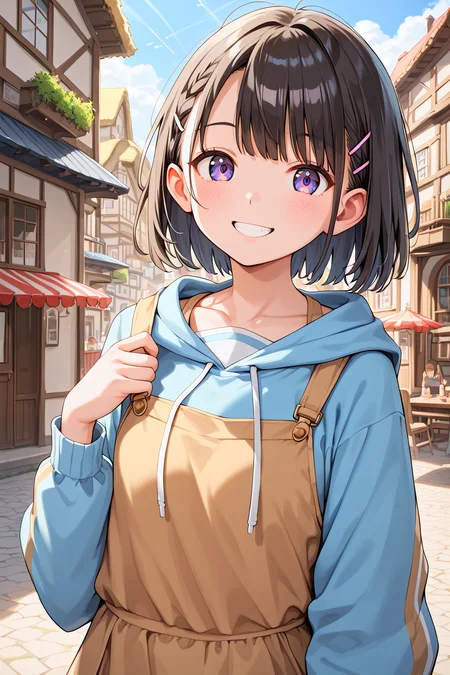 score_9, best quality,
1girl,town,smile,looking at viewer,upper body