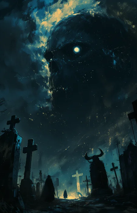 reverent of rats, bring the end by the sacrament of light, on a cemetery gathered at night, <lora:- Flux1 - image_fubarizer_V1.0:.4> <lora:MJanime_Flux_LoRa_v3_Final:1>