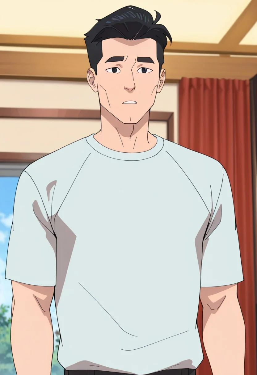 masterpiece, best quality, newest, absurdres, highres, Invincible-show-style-INVPACK.V1.0,
1boy, Mark-Greyson-INVPACK.V1.0, asian, asian male, short hair, black hair, black eyes,
