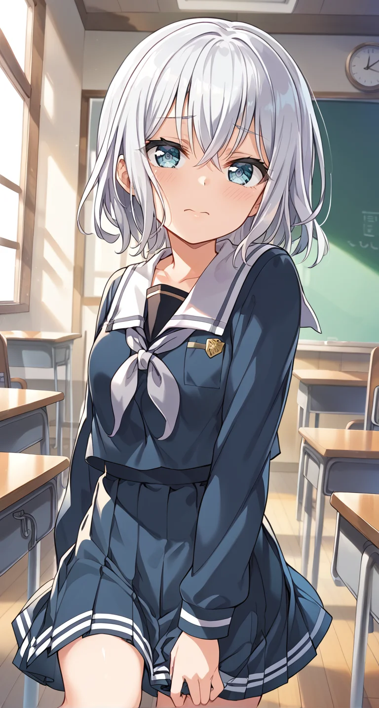 score_9,score_8_up,score_7_up,
official art,official style,game cg,megami magazine,
uncensored,
1girl,
bang dream!,
krtmsr school uniform,kurata mashiro,black skirt,blue eyes,grey serafuku,grey shirt,grey skirt,hair between eyes,long sleeves,neckerchief,sailor collar,school uniform,serafuku,shirt,skirt,white hair,
looking at viewer,pov,<lora:bang_dream_kurata_mashiro_pony:1>,