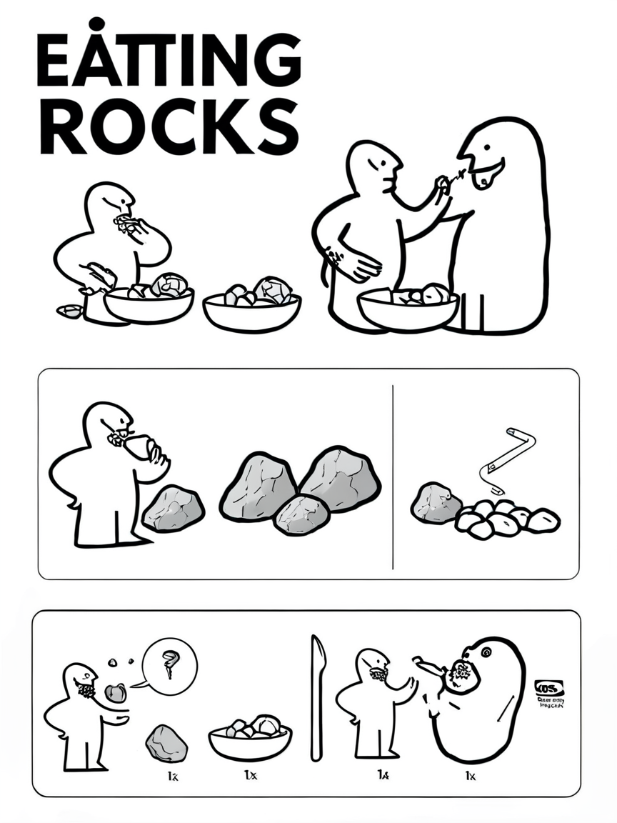 Eating rocks <lora:ikea_instructions_xl_v1_5:1>