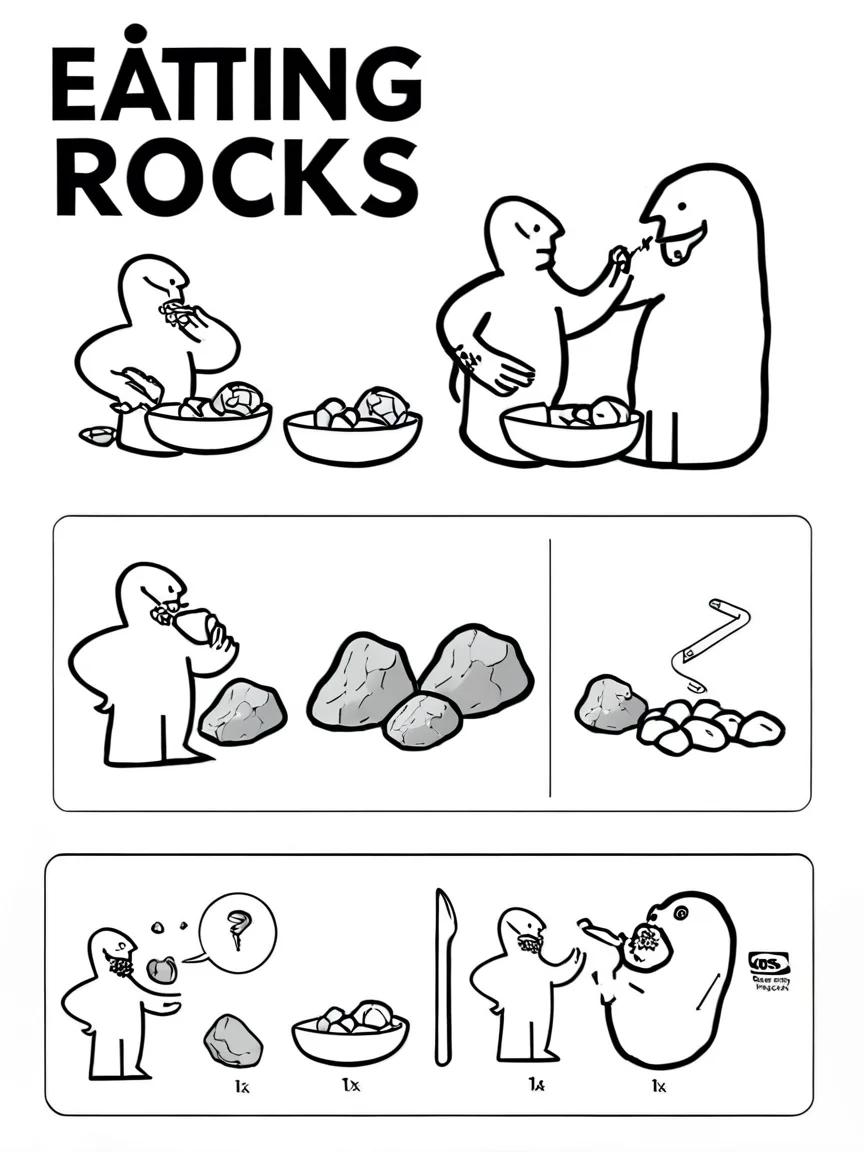 Eating rocks <lora:ikea_instructions_xl_v1_5:1>