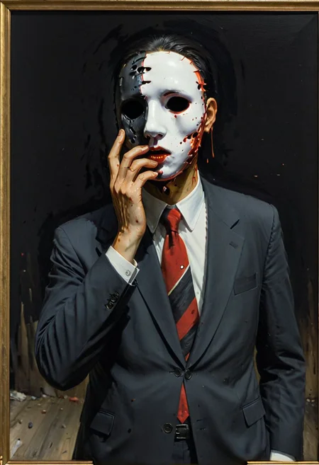 My head is slicing into enigmatic sections, and my primary symptom is that I have no face, but I must see, internationally recognized oil painting by the master, sold at auction for 23 million USD. Expressive powerfully pained expression intermingled with notes of confusion.