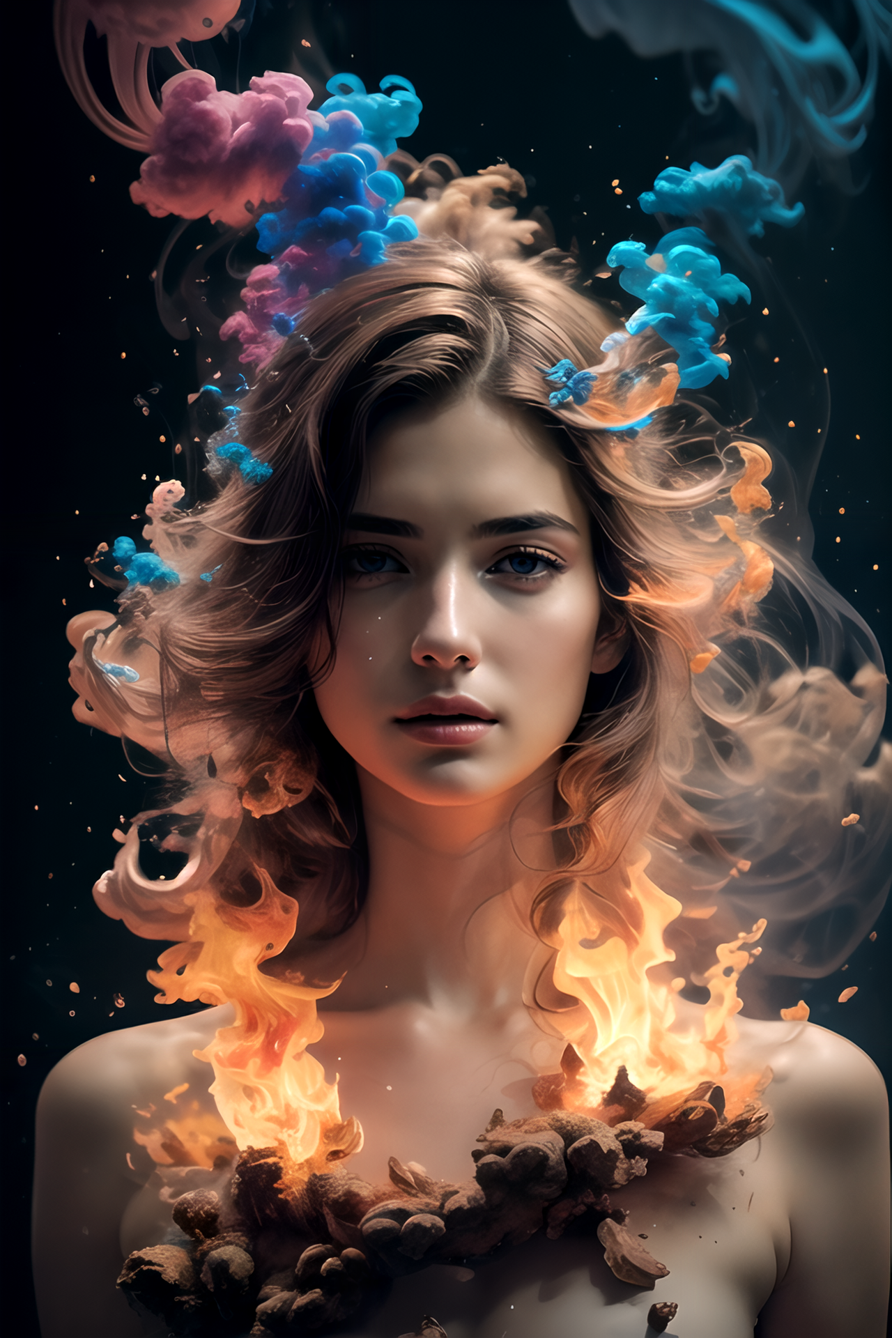 AS-YoungV2, best quality, ultra high res, (photorealistic:1.4), highly detailed, Spanish female model, gorgeous, symmetrical face, perfect nose, chestnut hair, full body, naked, dynamic pose, colorful smoke, water, cloud, fire, Non-representational, colors and shapes, expression of feelings, imaginative, Abstract style, OverallDetail, SkinHairDetail, <lora:yryy_style:0.6>, <lora:GoodHands-beta2:0.8>, [(Hasselblad H6D-400c)], [(medium format image)], [(400 mega pixels)], (photorealistic:1.4), (RAW photo:1.2), (masterpiece, best quality, realistic, hyper-realistic:1.3), high quality, (very_high_realistic, very_high_resolution:1.5), ultra high res, incredibly absurdres, highres, amazingly fine ultra-detailed, ultra-detailed, highly detailed, finely detailed, intricate and extremely detailed, extremely detailed CG unity 8k wallpaper, 8K raw photo, dynamic lighting, professional lighting, cinematic lighting, photo studio, low key, exquisite details and textures, delicate and beautiful, physically-based rendering, (extremely delicate intricate and beautiful:1.3), ultra-detailed best illustration, official art, work of art, (award winning color photograph:1.4), analog style, mdjrny-v4 style, artstation, stunning, incredible, top-notch, feature article or story, volumetric fog, (coolcolor:1.4), 8k UHD, HDR, DSLR, Fujifilm XT3, kkw-ph1,, [(Hasselblad H6D-400c)], [(medium format image)], [(400 mega pixels)], (photorealistic:1.4), (RAW photo:1.2), (masterpiece, best quality, realistic, hyper-realistic:1.3), high quality, (very_high_realistic, very_high_resolution:1.5), ultra high res, incredibly absurdres, highres, amazingly fine ultra-detailed, ultra-detailed, highly detailed, finely detailed, intricate and extremely detailed, extremely detailed CG unity 8k wallpaper, 8K raw photo, dynamic lighting, professional lighting, cinematic lighting, photo studio, low key, exquisite details and textures, delicate and beautiful, physically-based rendering, (extremely delicate intricate and beautiful:1.3), ultra-detailed best illustration, official art, work of art, (award winning color photograph:1.4), analog style, mdjrny-v4 style, artstation, stunning, incredible, top-notch, feature article or story, volumetric fog, (coolcolor:1.4), 8k UHD, HDR, DSLR, Fujifilm XT3, kkw-ph1,, [(Hasselblad H6D-400c)], [(medium format image)], [(400 mega pixels)], (photorealistic:1.4), (RAW photo:1.2), (masterpiece, best quality, realistic, hyper-realistic:1.3), high quality, (very_high_realistic, very_high_resolution:1.5), ultra high res, incredibly absurdres, highres, amazingly fine ultra-detailed, ultra-detailed, highly detailed, finely detailed, intricate and extremely detailed, extremely detailed CG unity 8k wallpaper, 8K raw photo, dynamic lighting, professional lighting, cinematic lighting, photo studio, low key, exquisite details and textures, delicate and beautiful, physically-based rendering, (extremely delicate intricate and beautiful:1.3), ultra-detailed best illustration, official art, work of art, (award winning color photograph:1.4), analog style, mdjrny-v4 style, artstation, stunning, incredible, top-notch, feature article or story, volumetric fog, (coolcolor:1.4), 8k UHD, HDR, DSLR, Fujifilm XT3, kkw-ph1,, [(Hasselblad H6D-400c)], [(medium format image)], [(400 mega pixels)], (photorealistic:1.4), (RAW photo:1.2), (masterpiece, best quality, realistic, hyper-realistic:1.3), high quality, (very_high_realistic, very_high_resolution:1.5), ultra high res, incredibly absurdres, highres, amazingly fine ultra-detailed, ultra-detailed, highly detailed, finely detailed, intricate and extremely detailed, extremely detailed CG unity 8k wallpaper, 8K raw photo, dynamic lighting, professional lighting, cinematic lighting, photo studio, low key, exquisite details and textures, delicate and beautiful, physically-based rendering, (extremely delicate intricate and beautiful:1.3), ultra-detailed best illustration, official art, work of art, (award winning color photograph:1.4), analog style, mdjrny-v4 style, artstation, stunning, incredible, top-notch, feature article or story, volumetric fog, (coolcolor:1.4), 8k UHD, HDR, DSLR, Fujifilm XT3, kkw-ph1,, [(Hasselblad H6D-400c)], [(medium format image)], [(400 mega pixels)], (photorealistic:1.4), (RAW photo:1.2), (masterpiece, best quality, realistic, hyper-realistic:1.3), high quality, (very_high_realistic, very_high_resolution:1.5), ultra high res, incredibly absurdres, highres, amazingly fine ultra-detailed, ultra-detailed, highly detailed, finely detailed, intricate and extremely detailed, extremely detailed CG unity 8k wallpaper, 8K raw photo, dynamic lighting, professional lighting, cinematic lighting, photo studio, low key, exquisite details and textures, delicate and beautiful, physically-based rendering, (extremely delicate intricate and beautiful:1.3), ultra-detailed best illustration, official art, work of art, (award winning color photograph:1.4), analog style, mdjrny-v4 style, artstation, stunning, incredible, top-notch, feature article or story, volumetric fog, (coolcolor:1.4), 8k UHD, HDR, DSLR, Fujifilm XT3, kkw-ph1,, [(Hasselblad H6D-400c)], [(medium format image)], [(400 mega pixels)], (photorealistic:1.4), (RAW photo:1.2), (masterpiece, best quality, realistic, hyper-realistic:1.3), high quality, (very_high_realistic, very_high_resolution:1.5), ultra high res, incredibly absurdres, highres, amazingly fine ultra-detailed, ultra-detailed, highly detailed, finely detailed, intricate and extremely detailed, extremely detailed CG unity 8k wallpaper, 8K raw photo, dynamic lighting, professional lighting, cinematic lighting, photo studio, low key, exquisite details and textures, delicate and beautiful, physically-based rendering, (extremely delicate intricate and beautiful:1.3), ultra-detailed best illustration, official art, work of art, (award winning color photograph:1.4), analog style, mdjrny-v4 style, artstation, stunning, incredible, top-notch, feature article or story, volumetric fog, (coolcolor:1.4), 8k UHD, HDR, DSLR, Fujifilm XT3, kkw-ph1,, [(Hasselblad H6D-400c)], [(medium format image)], [(400 mega pixels)], (photorealistic:1.4), (RAW photo:1.2), (masterpiece, best quality, realistic, hyper-realistic:1.3), high quality, (very_high_realistic, very_high_resolution:1.5), ultra high res, incredibly absurdres, highres, amazingly fine ultra-detailed, ultra-detailed, highly detailed, finely detailed, intricate and extremely detailed, extremely detailed CG unity 8k wallpaper, 8K raw photo, dynamic lighting, professional lighting, cinematic lighting, photo studio, low key, exquisite details and textures, delicate and beautiful, physically-based rendering, (extremely delicate intricate and beautiful:1.3), ultra-detailed best illustration, official art, work of art, (award winning color photograph:1.4), analog style, mdjrny-v4 style, artstation, stunning, incredible, top-notch, feature article or story, volumetric fog, (coolcolor:1.4), 8k UHD, HDR, DSLR, Fujifilm XT3, kkw-ph1,, [(Hasselblad H6D-400c)], [(medium format image)], [(400 mega pixels)], (photorealistic:1.4), (RAW photo:1.2), (masterpiece, best quality, realistic, hyper-realistic:1.3), high quality, (very_high_realistic, very_high_resolution:1.5), ultra high res, incredibly absurdres, highres, amazingly fine ultra-detailed, ultra-detailed, highly detailed, finely detailed, intricate and extremely detailed, extremely detailed CG unity 8k wallpaper, 8K raw photo, dynamic lighting, professional lighting, cinematic lighting, photo studio, low key, exquisite details and textures, delicate and beautiful, physically-based rendering, (extremely delicate intricate and beautiful:1.3), ultra-detailed best illustration, official art, work of art, (award winning color photograph:1.4), analog style, mdjrny-v4 style, artstation, stunning, incredible, top-notch, feature article or story, volumetric fog, (coolcolor:1.4), 8k UHD, HDR, DSLR, Fujifilm XT3, kkw-ph1,, [(Hasselblad H6D-400c)], [(medium format image)], [(400 mega pixels)], (photorealistic:1.4), (RAW photo:1.2), (masterpiece, best quality, realistic, hyper-realistic:1.3), high quality, (very_high_realistic, very_high_resolution:1.5), ultra high res, incredibly absurdres, highres, amazingly fine ultra-detailed, ultra-detailed, highly detailed, finely detailed, intricate and extremely detailed, extremely detailed CG unity 8k wallpaper, 8K raw photo, dynamic lighting, professional lighting, cinematic lighting, photo studio, low key, exquisite details and textures, delicate and beautiful, physically-based rendering, (extremely delicate intricate and beautiful:1.3), ultra-detailed best illustration, official art, work of art, (award winning color photograph:1.4), analog style, mdjrny-v4 style, artstation, stunning, incredible, top-notch, feature article or story, volumetric fog, (coolcolor:1.4), 8k UHD, HDR, DSLR, Fujifilm XT3, kkw-ph1,