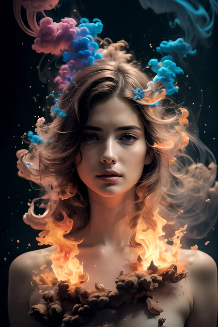 AS-YoungV2, best quality, ultra high res, (photorealistic:1.4), highly detailed, Spanish female model, gorgeous, symmetrical face, perfect nose, chestnut hair, full body, naked, dynamic pose, colorful smoke, water, cloud, fire, Non-representational, colors and shapes, expression of feelings, imaginative, Abstract style, OverallDetail, SkinHairDetail, <lora:yryy_style:0.6>, <lora:GoodHands-beta2:0.8>, [(Hasselblad H6D-400c)], [(medium format image)], [(400 mega pixels)], (photorealistic:1.4), (RAW photo:1.2), (masterpiece, best quality, realistic, hyper-realistic:1.3), high quality, (very_high_realistic, very_high_resolution:1.5), ultra high res, incredibly absurdres, highres, amazingly fine ultra-detailed, ultra-detailed, highly detailed, finely detailed, intricate and extremely detailed, extremely detailed CG unity 8k wallpaper, 8K raw photo, dynamic lighting, professional lighting, cinematic lighting, photo studio, low key, exquisite details and textures, delicate and beautiful, physically-based rendering, (extremely delicate intricate and beautiful:1.3), ultra-detailed best illustration, official art, work of art, (award winning color photograph:1.4), analog style, mdjrny-v4 style, artstation, stunning, incredible, top-notch, feature article or story, volumetric fog, (coolcolor:1.4), 8k UHD, HDR, DSLR, Fujifilm XT3, kkw-ph1,, [(Hasselblad H6D-400c)], [(medium format image)], [(400 mega pixels)], (photorealistic:1.4), (RAW photo:1.2), (masterpiece, best quality, realistic, hyper-realistic:1.3), high quality, (very_high_realistic, very_high_resolution:1.5), ultra high res, incredibly absurdres, highres, amazingly fine ultra-detailed, ultra-detailed, highly detailed, finely detailed, intricate and extremely detailed, extremely detailed CG unity 8k wallpaper, 8K raw photo, dynamic lighting, professional lighting, cinematic lighting, photo studio, low key, exquisite details and textures, delicate and beautiful, physically-based rendering, (extremely delicate intricate and beautiful:1.3), ultra-detailed best illustration, official art, work of art, (award winning color photograph:1.4), analog style, mdjrny-v4 style, artstation, stunning, incredible, top-notch, feature article or story, volumetric fog, (coolcolor:1.4), 8k UHD, HDR, DSLR, Fujifilm XT3, kkw-ph1,, [(Hasselblad H6D-400c)], [(medium format image)], [(400 mega pixels)], (photorealistic:1.4), (RAW photo:1.2), (masterpiece, best quality, realistic, hyper-realistic:1.3), high quality, (very_high_realistic, very_high_resolution:1.5), ultra high res, incredibly absurdres, highres, amazingly fine ultra-detailed, ultra-detailed, highly detailed, finely detailed, intricate and extremely detailed, extremely detailed CG unity 8k wallpaper, 8K raw photo, dynamic lighting, professional lighting, cinematic lighting, photo studio, low key, exquisite details and textures, delicate and beautiful, physically-based rendering, (extremely delicate intricate and beautiful:1.3), ultra-detailed best illustration, official art, work of art, (award winning color photograph:1.4), analog style, mdjrny-v4 style, artstation, stunning, incredible, top-notch, feature article or story, volumetric fog, (coolcolor:1.4), 8k UHD, HDR, DSLR, Fujifilm XT3, kkw-ph1,, [(Hasselblad H6D-400c)], [(medium format image)], [(400 mega pixels)], (photorealistic:1.4), (RAW photo:1.2), (masterpiece, best quality, realistic, hyper-realistic:1.3), high quality, (very_high_realistic, very_high_resolution:1.5), ultra high res, incredibly absurdres, highres, amazingly fine ultra-detailed, ultra-detailed, highly detailed, finely detailed, intricate and extremely detailed, extremely detailed CG unity 8k wallpaper, 8K raw photo, dynamic lighting, professional lighting, cinematic lighting, photo studio, low key, exquisite details and textures, delicate and beautiful, physically-based rendering, (extremely delicate intricate and beautiful:1.3), ultra-detailed best illustration, official art, work of art, (award winning color photograph:1.4), analog style, mdjrny-v4 style, artstation, stunning, incredible, top-notch, feature article or story, volumetric fog, (coolcolor:1.4), 8k UHD, HDR, DSLR, Fujifilm XT3, kkw-ph1,, [(Hasselblad H6D-400c)], [(medium format image)], [(400 mega pixels)], (photorealistic:1.4), (RAW photo:1.2), (masterpiece, best quality, realistic, hyper-realistic:1.3), high quality, (very_high_realistic, very_high_resolution:1.5), ultra high res, incredibly absurdres, highres, amazingly fine ultra-detailed, ultra-detailed, highly detailed, finely detailed, intricate and extremely detailed, extremely detailed CG unity 8k wallpaper, 8K raw photo, dynamic lighting, professional lighting, cinematic lighting, photo studio, low key, exquisite details and textures, delicate and beautiful, physically-based rendering, (extremely delicate intricate and beautiful:1.3), ultra-detailed best illustration, official art, work of art, (award winning color photograph:1.4), analog style, mdjrny-v4 style, artstation, stunning, incredible, top-notch, feature article or story, volumetric fog, (coolcolor:1.4), 8k UHD, HDR, DSLR, Fujifilm XT3, kkw-ph1,, [(Hasselblad H6D-400c)], [(medium format image)], [(400 mega pixels)], (photorealistic:1.4), (RAW photo:1.2), (masterpiece, best quality, realistic, hyper-realistic:1.3), high quality, (very_high_realistic, very_high_resolution:1.5), ultra high res, incredibly absurdres, highres, amazingly fine ultra-detailed, ultra-detailed, highly detailed, finely detailed, intricate and extremely detailed, extremely detailed CG unity 8k wallpaper, 8K raw photo, dynamic lighting, professional lighting, cinematic lighting, photo studio, low key, exquisite details and textures, delicate and beautiful, physically-based rendering, (extremely delicate intricate and beautiful:1.3), ultra-detailed best illustration, official art, work of art, (award winning color photograph:1.4), analog style, mdjrny-v4 style, artstation, stunning, incredible, top-notch, feature article or story, volumetric fog, (coolcolor:1.4), 8k UHD, HDR, DSLR, Fujifilm XT3, kkw-ph1,, [(Hasselblad H6D-400c)], [(medium format image)], [(400 mega pixels)], (photorealistic:1.4), (RAW photo:1.2), (masterpiece, best quality, realistic, hyper-realistic:1.3), high quality, (very_high_realistic, very_high_resolution:1.5), ultra high res, incredibly absurdres, highres, amazingly fine ultra-detailed, ultra-detailed, highly detailed, finely detailed, intricate and extremely detailed, extremely detailed CG unity 8k wallpaper, 8K raw photo, dynamic lighting, professional lighting, cinematic lighting, photo studio, low key, exquisite details and textures, delicate and beautiful, physically-based rendering, (extremely delicate intricate and beautiful:1.3), ultra-detailed best illustration, official art, work of art, (award winning color photograph:1.4), analog style, mdjrny-v4 style, artstation, stunning, incredible, top-notch, feature article or story, volumetric fog, (coolcolor:1.4), 8k UHD, HDR, DSLR, Fujifilm XT3, kkw-ph1,, [(Hasselblad H6D-400c)], [(medium format image)], [(400 mega pixels)], (photorealistic:1.4), (RAW photo:1.2), (masterpiece, best quality, realistic, hyper-realistic:1.3), high quality, (very_high_realistic, very_high_resolution:1.5), ultra high res, incredibly absurdres, highres, amazingly fine ultra-detailed, ultra-detailed, highly detailed, finely detailed, intricate and extremely detailed, extremely detailed CG unity 8k wallpaper, 8K raw photo, dynamic lighting, professional lighting, cinematic lighting, photo studio, low key, exquisite details and textures, delicate and beautiful, physically-based rendering, (extremely delicate intricate and beautiful:1.3), ultra-detailed best illustration, official art, work of art, (award winning color photograph:1.4), analog style, mdjrny-v4 style, artstation, stunning, incredible, top-notch, feature article or story, volumetric fog, (coolcolor:1.4), 8k UHD, HDR, DSLR, Fujifilm XT3, kkw-ph1,, [(Hasselblad H6D-400c)], [(medium format image)], [(400 mega pixels)], (photorealistic:1.4), (RAW photo:1.2), (masterpiece, best quality, realistic, hyper-realistic:1.3), high quality, (very_high_realistic, very_high_resolution:1.5), ultra high res, incredibly absurdres, highres, amazingly fine ultra-detailed, ultra-detailed, highly detailed, finely detailed, intricate and extremely detailed, extremely detailed CG unity 8k wallpaper, 8K raw photo, dynamic lighting, professional lighting, cinematic lighting, photo studio, low key, exquisite details and textures, delicate and beautiful, physically-based rendering, (extremely delicate intricate and beautiful:1.3), ultra-detailed best illustration, official art, work of art, (award winning color photograph:1.4), analog style, mdjrny-v4 style, artstation, stunning, incredible, top-notch, feature article or story, volumetric fog, (coolcolor:1.4), 8k UHD, HDR, DSLR, Fujifilm XT3, kkw-ph1,