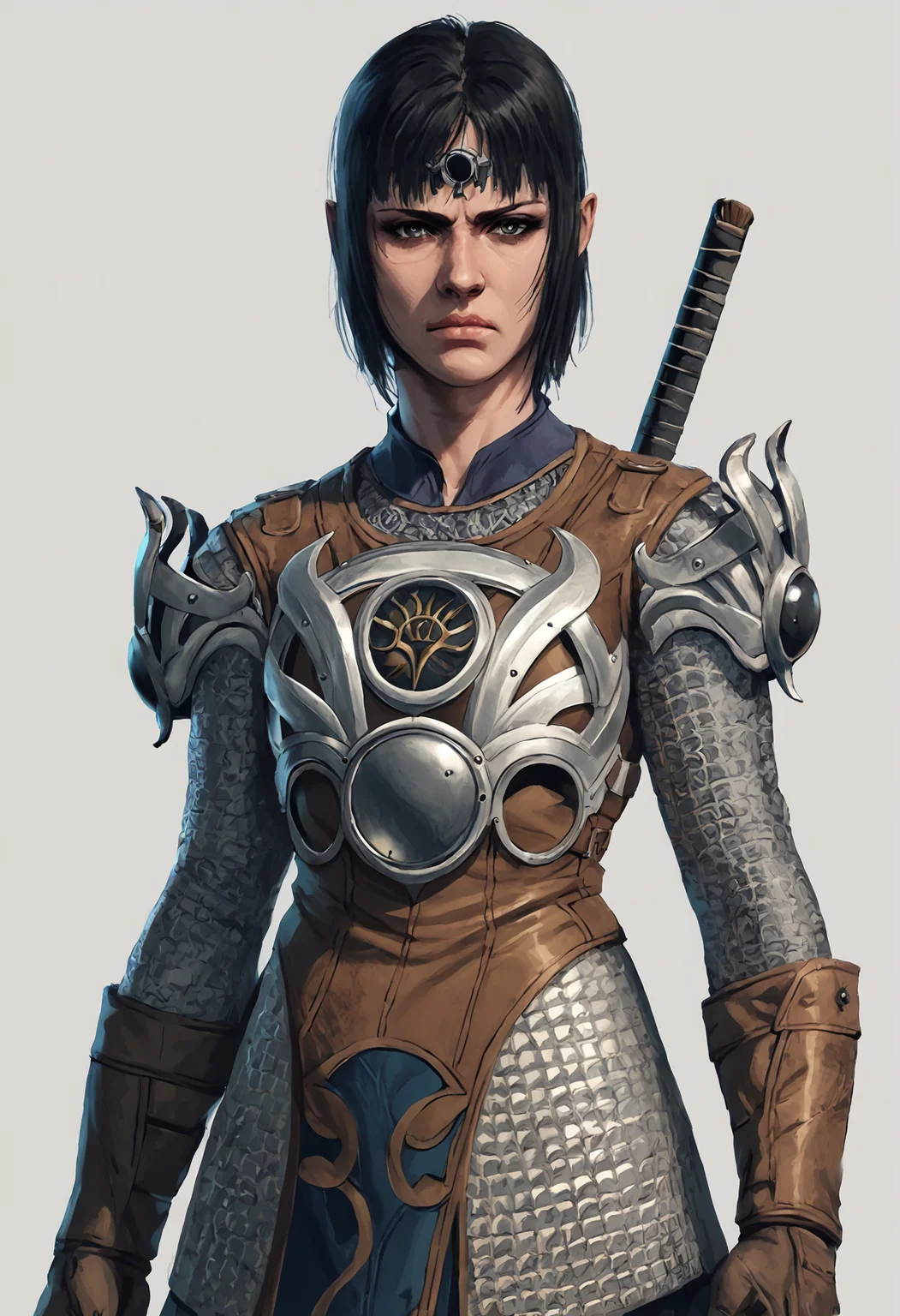 score_9, score_8_up, score_7_up, score_6_up, score_5_up, score_4_up, BREAK
Shadowheart , <lora:Shadowheart:1>, SH_armor,  First haircut, dark hair,  <lora:MGS_V3_Pony:1> yojishinkawa
