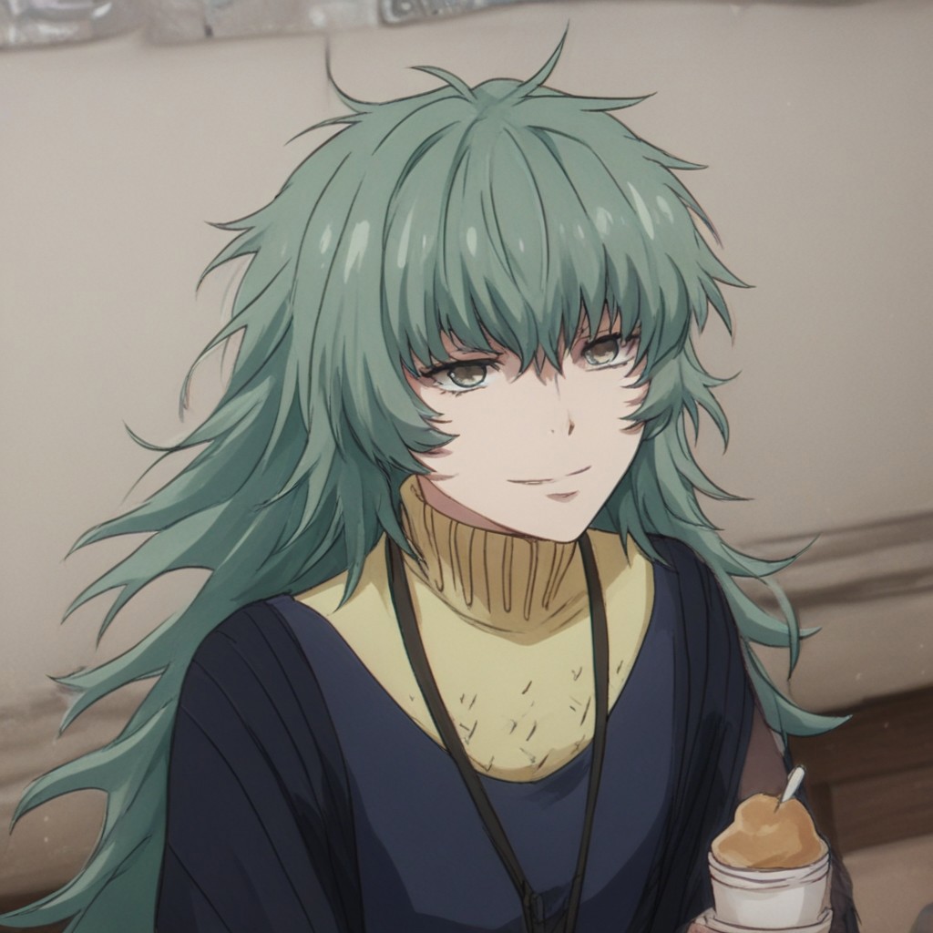 Sen Takatsuki, score_9, score_8_up, score_7_up, high quality, absurdres, beautiful, detailed face, detailed eyes, smirk, 
navy dress, belt, neggings, 
cafe,