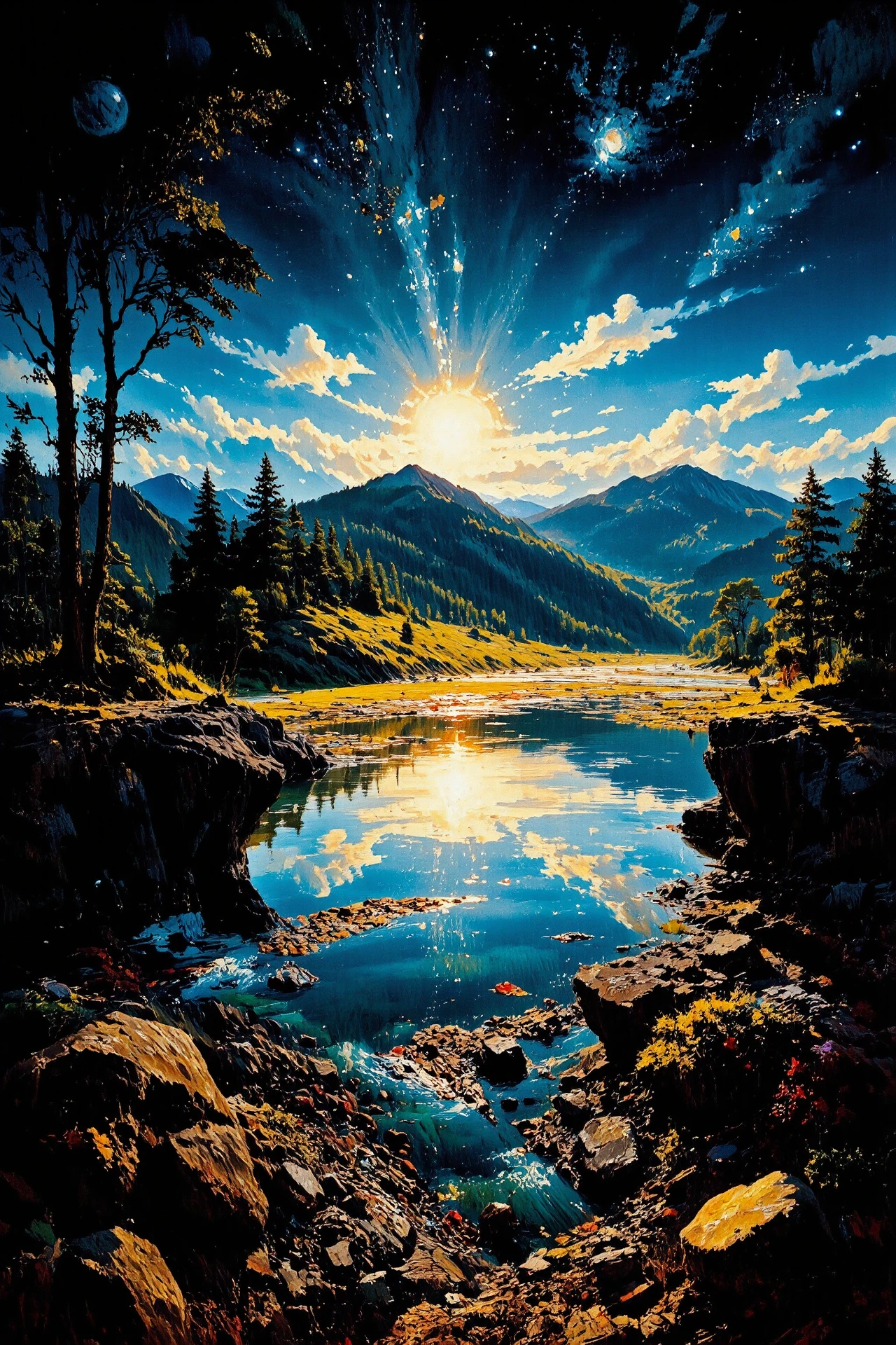(ocean bottom) Nepalese early morning, beautiful landscape, woman, intricate, very detailed, sharp, colorful, multilayer surreal painting, <lora:Hand v2:1> <lora:Anti-Blur:1> <lora:Insane Detail Slider:0.5>   <lora:Flux.1_Turbo_Detailer:0.6> <lora:flux-photo-transparent_Alpha_1.0:0.8> <lora:flux.1_lora_flyway_Epic-detail_v2:0.6> <lora:Painterly01b_CE_FLUX_AIT:1> pntrlyCE_style, <lora:VividlySurreal:0.8>