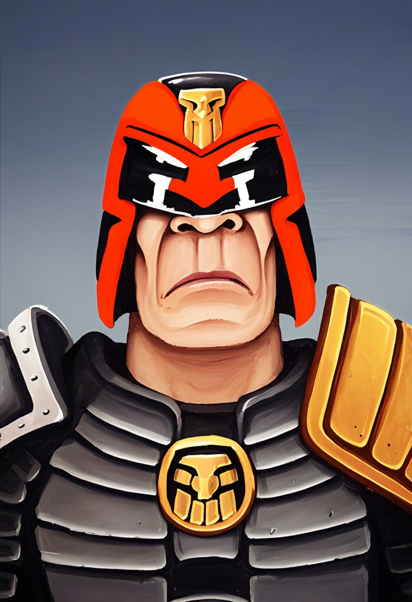 score_9, score_8_up, score_7_up, judge dredd, armor, helmet, scowling, black visor, upper body shot, lozhkin,