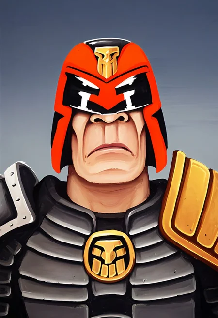 score_9, score_8_up, score_7_up, judge dredd, armor, helmet, scowling, black visor, upper body shot, lozhkin,