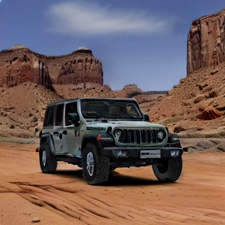 jeep wrangler, jeep, olive green jeep, gray jeep, dust, rock, red jeep, grass, cloudy sky, road, photo background, no humans, vehicle focus