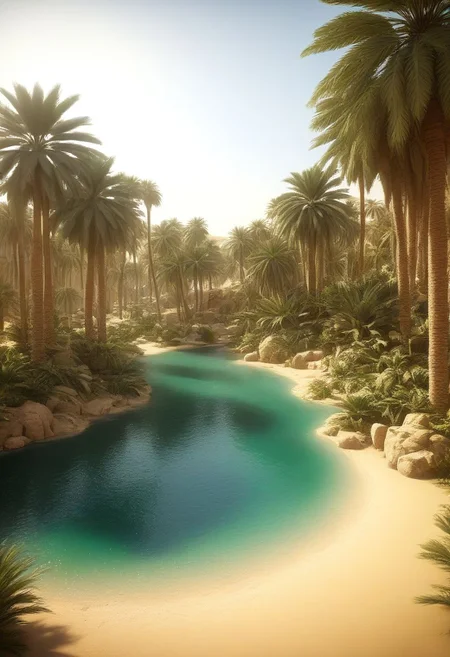 the oasis, 8K, realistic, masterpiece,