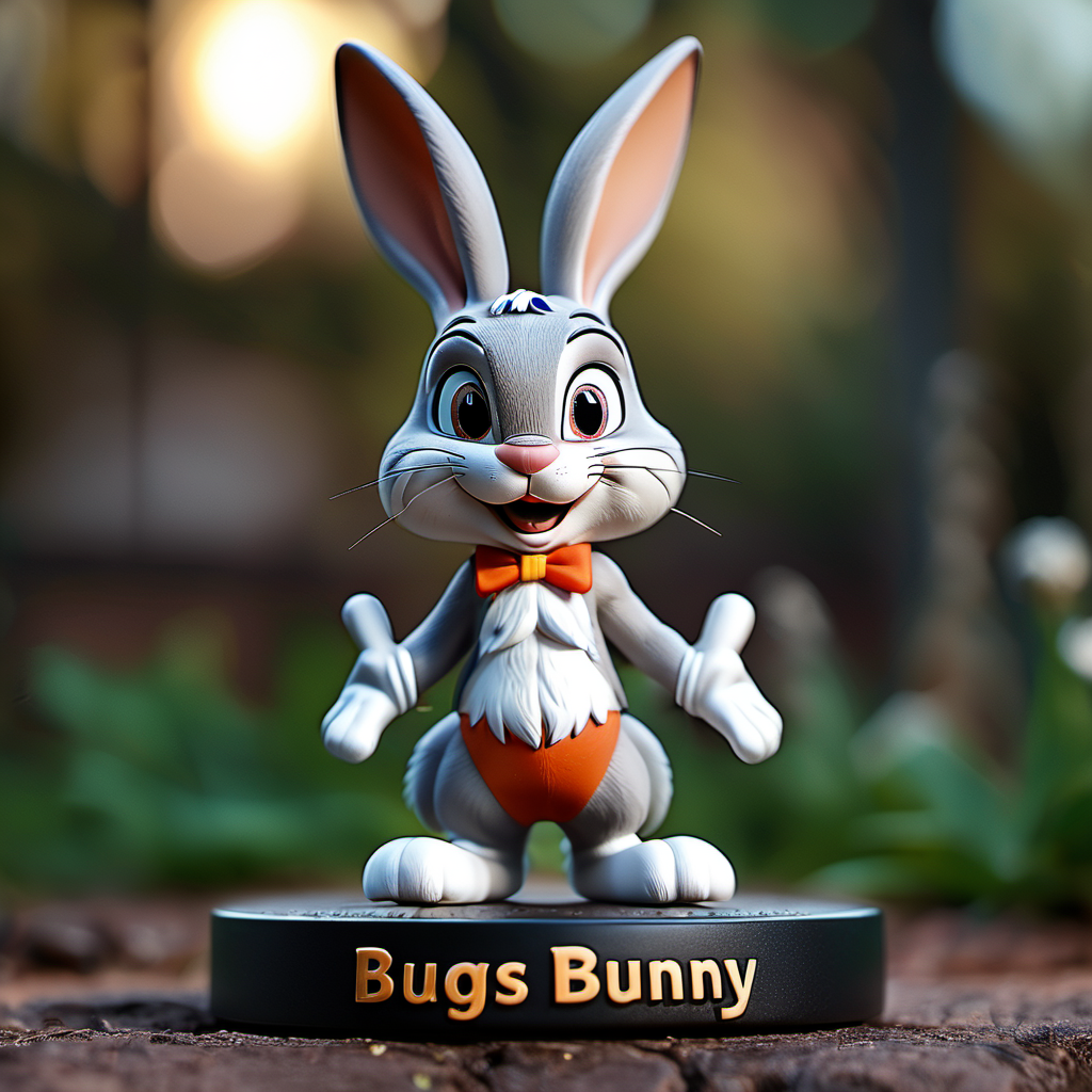 cinematic photo Bugs Bunny,<lora:Cute_Collectible:1>,35mm photograph,film,bokeh,professional,4k,highly detailed,