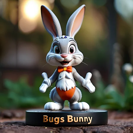 cinematic photo Bugs Bunny,<lora:Cute_Collectible:1>,35mm photograph,film,bokeh,professional,4k,highly detailed,